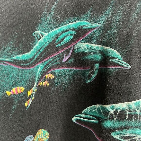 🐠 True Vintage 1992 HABITAT “Complete Wraparound Graphics” Crewneck Sweatshirt - Picture 7 of 10